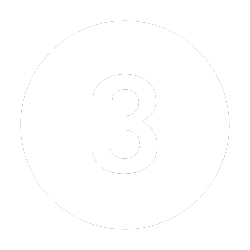 A large black number 3 centered inside a white circle with a black background, representing premium service such as FL Limo Service Jacksonville.