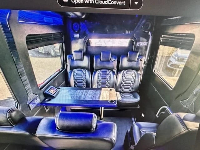Luxury van interior lounge seating