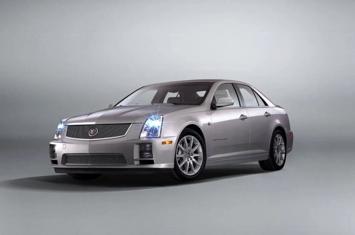 Silver luxury sedan studio